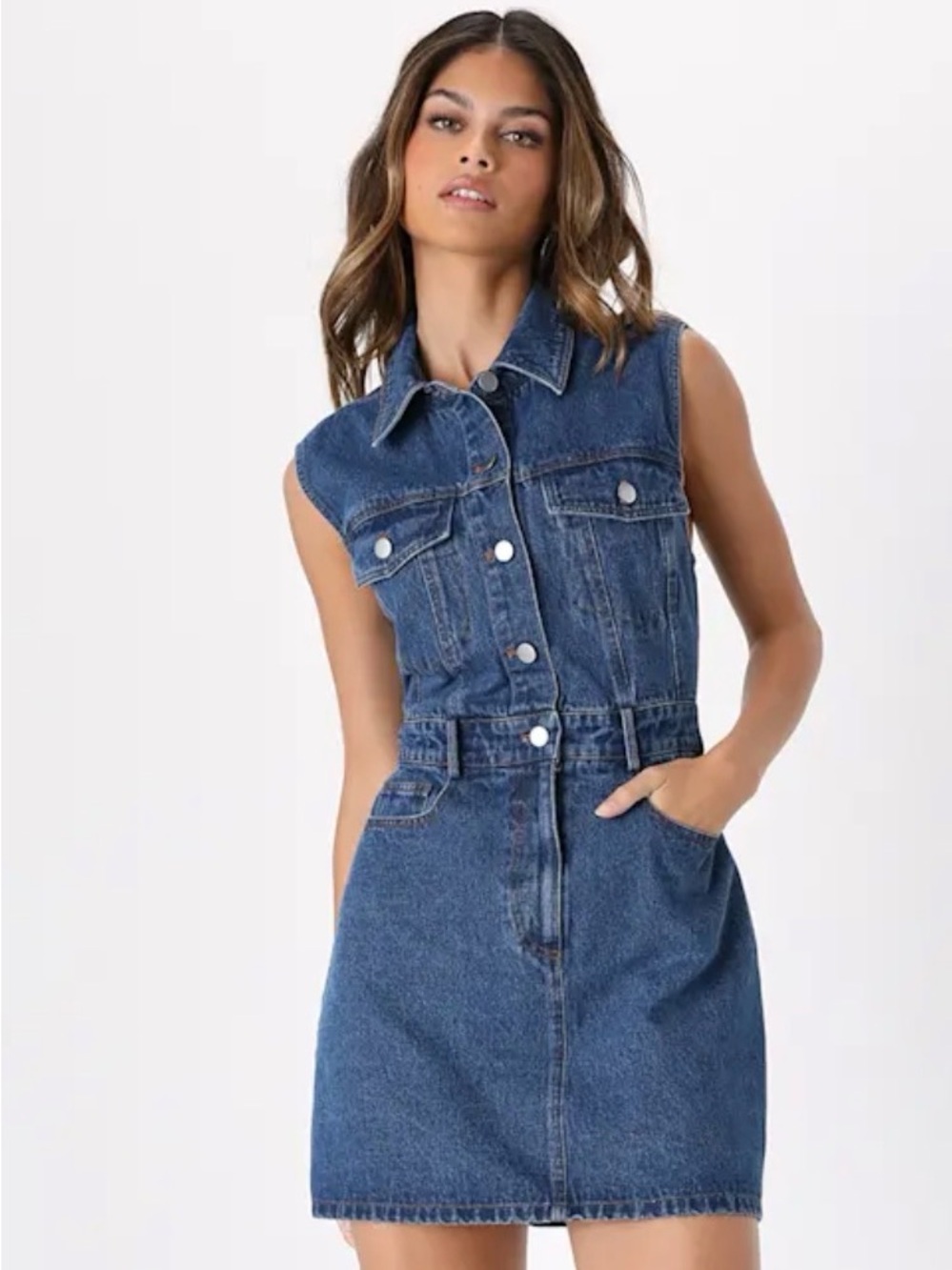 Lulu's Light Blue Denim Mini Dress